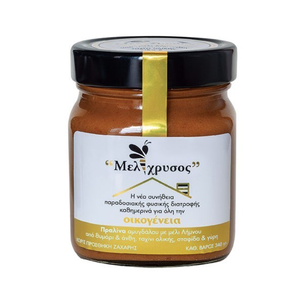 Vitamins Melichrysos – Almond Praline for the Family with Limnos Honey, Whole Grain Tahini, Raisin & Pollen 340gr