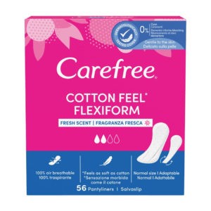 Σερβιέτες - Ταμπόν Carefree – Cotton Flexiform Σερβιετάκια με Άρωμα Φρεσκάδας 56τμχ