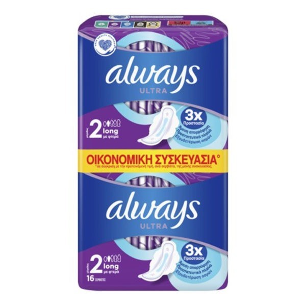 Sanitary Narkins - Tampons Always – Ultra Long Pads with Wings Size 2 16pcs
