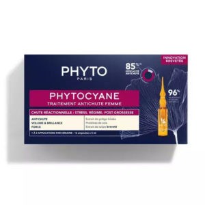 Γυναίκα Phyto – Phytocyane Θεραπεία κατά της Αντιδραστικής Τριχόπτωσης για Γυναίκες 12x5ml