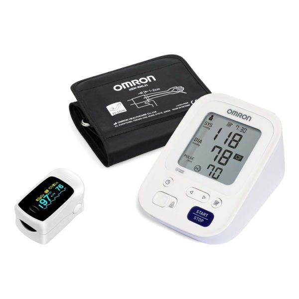 Diagnostic & Medical Instruments Omron – M3 Automatic Upper Arm Blood Pressure Monitor HEM-7154-E & Fingertip Pulse Oximeter M70B Omron - Black Friday