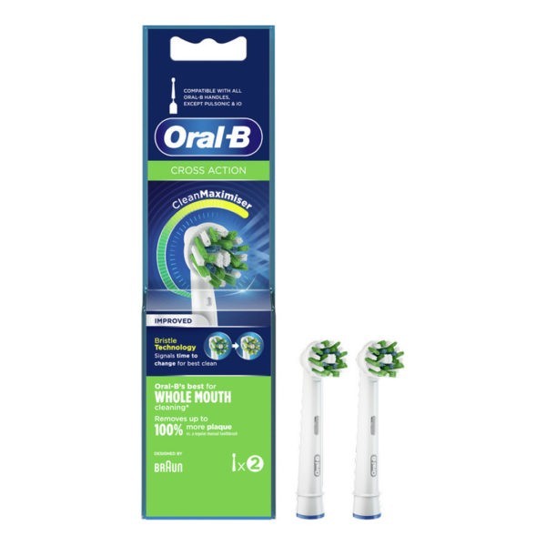 Οδοντόβουρτσες-Ph Oral-B – Cross Action CleanMaximiser Improved Ανταλλακτικές Κεφαλές για Ηλεκτρική Οδοντόβουρτσα 2τμχ
