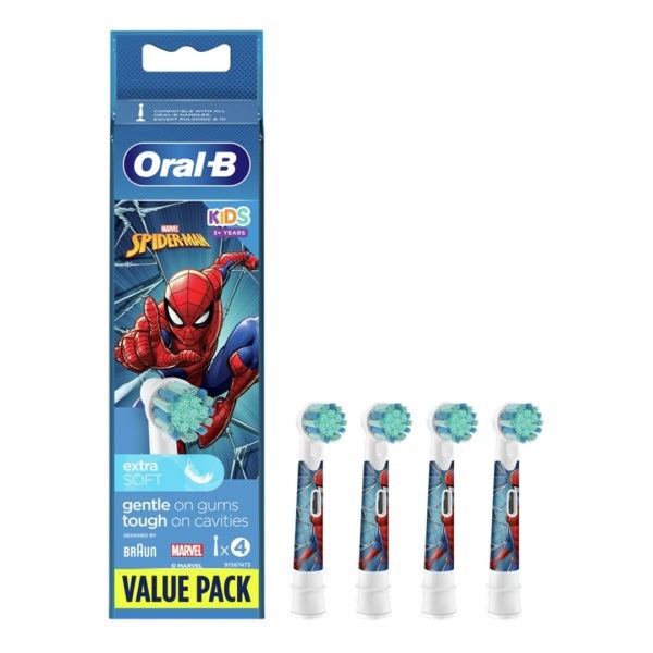 Toothbrushes-ph Oral-B – Spiderman Kids για 3+ old Replacement Toothbrush Heads 4pcs