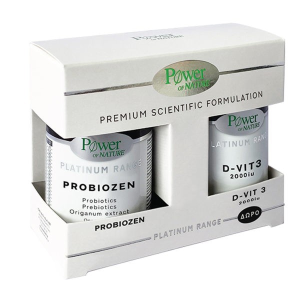 Vitamins Power Health – Power Of Nature Premium Scientific Formulation Platinum Range Probiozen 15tabs & Gift Vitamin D3 2000IU 20tabs