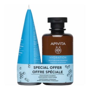 Περιποίηση Μαλλιών-Άνδρας Apivita – Σετ Hydration Σαμπουάν 250ml & Μαλακτική Κρέμα Μαλλιών 150ml Ενυδάτωσης με Υαλουρονικό & Αλόη