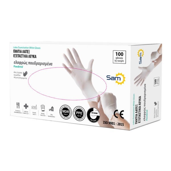 > STOP COVID-19 < Sam – Latex Powdered Examination Gloves 100pcs