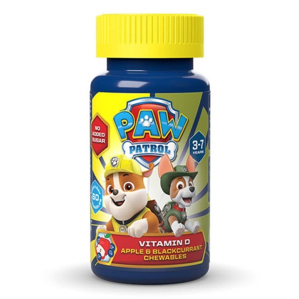 Kids Multivitamins Health Fuel – Paw Patrol Vitamin D Apple – Blackcurrant 3-7years 60 Chewables