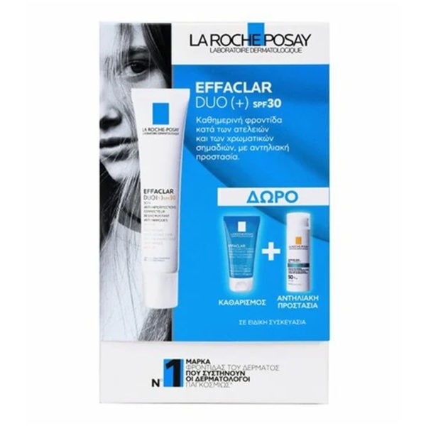Ακμή - Λιπαρότητα La Roche Posay – Effaclar Duo+ Ενυδατική Κρέμα Προσώπου Ημέρας με SPF30 40ml & Effaclar Gel καθαρισμού 50ml & Αnthelios Κρέμα-gel 3ml effaclar promo