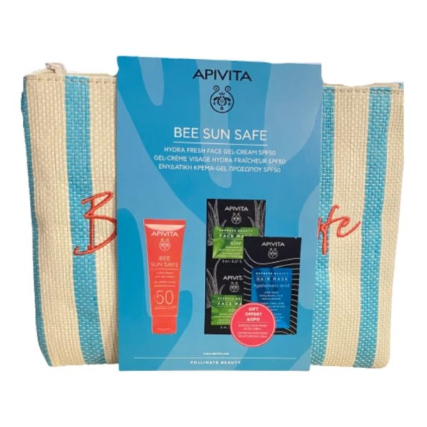 Spring Apivita – Bee Sun Safe Hydra Fresh Face Gel-Cream SPF50 50ml & Express Face Mask Aloe & Hair Mask Hyaluronic Acid APIVITA - Bee Sun Safe