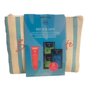 4Seasons Apivita – Bee Sun Safe Hydra Sensitive Soothing Face Cream SPF50+ 50ml& Express Face Mask Aloe & Hair Mask Hyaluronic Acid APIVITA - Bee Sun Safe