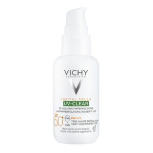 Άνοιξη Vichy – Capital Soleil UV-Clear Λεπτόρρευστο Αντηλιακό κατά των Ατελειών SPF50+ 40ml Vichy Capital Soleil