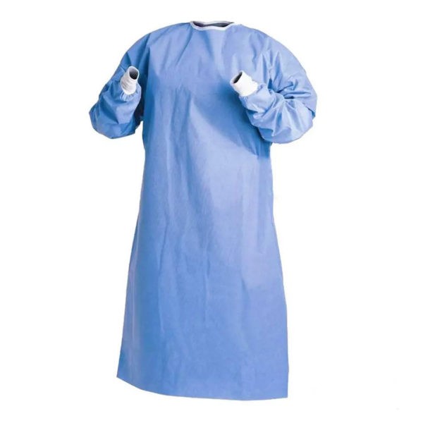 Male Disposable Reinforced Gown Light Blue Size M-L