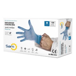 AESTHETIC DISPOSABLES Sam – Nitrile Examination Blue Gloves Powder Free 100pcs