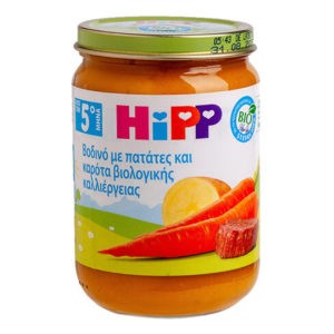 Infant Nutrition Hipp – Baby Meal with Beaf, Potatoes and Carrot after 5th Month 190gr