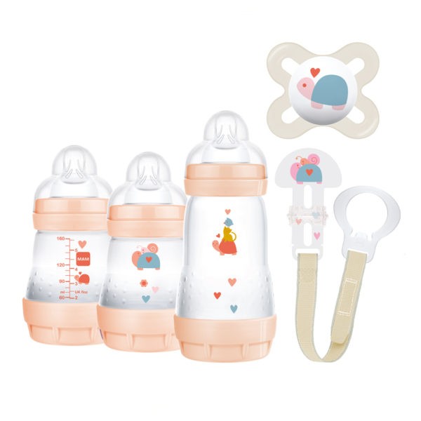 Feeding Bottles - Teats For Breast Feeding ΜΑΜ – Welcome to The World Set Newborn Bottle Set with 0+ Months Baby Soother and Clip