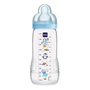 Feeding Bottles - Teats For Breast Feeding Mam – Easy Active Baby Bottle Plastic Easily Accepted Teat 4+ Months Fast 330ml