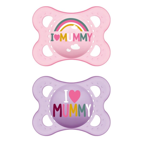Feeding Bottles - Teats For Breast Feeding Mam I love Mummy & Daddy Silicon Soother 2-6 Months 115S 2pcs