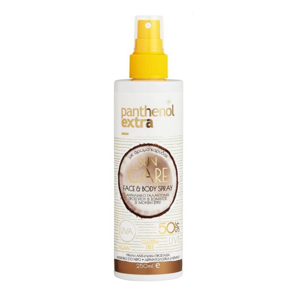 4Εποχές Medisei – Panthenol Extra Αντηλιακό Spray Προσώπου & Σώματος SPF50 Καρύδα 250ml