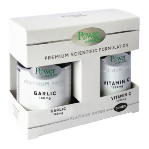 Ανοσοποιητικό-Χειμώνας PowerHealth – Platinum Range Garlic 140mg 30καψ. & Vitamin C 1000mg 30 ταμπλέτες
