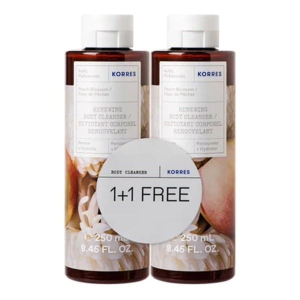 Άνδρας Korres – Άνθη Ροδακινιάς Αφρόλουτρο 2x250ml (1+1 Δώρο)