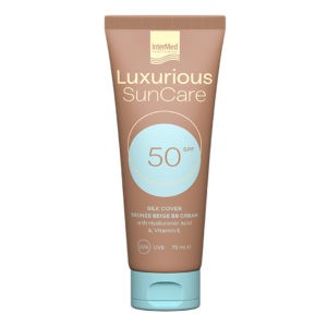 Face Sun Protetion Intermed – Luxurious Suncare Silk Cover Bronze Beige BB Cream SPF50 75ml InterMed Luxurius SunCare Promo