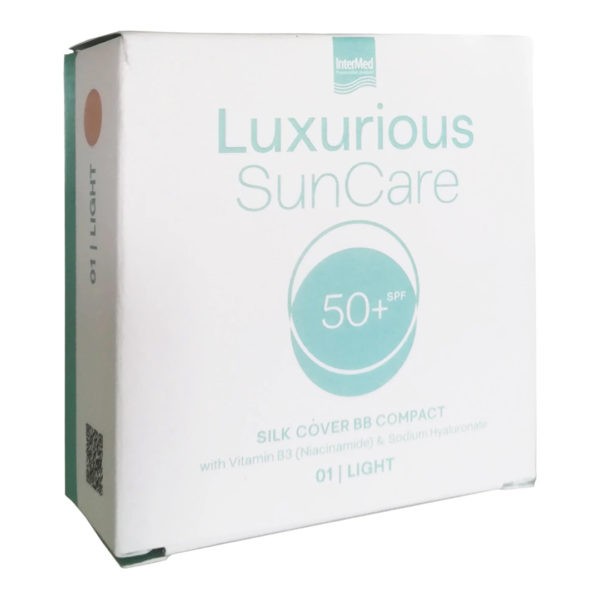 Face Sun Protetion Intermed – Luxurious Suncare Suncare Silk Cover BB Compact SPF50+ Light 12g InterMed Luxurius SunCare Promo