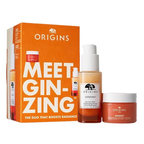 Face Care Origins – Promo GinZing Into the Glow Brightening Serum 30ml & GinZing Energizing Gel Cream with Caffeine + Niacinamide 30ml