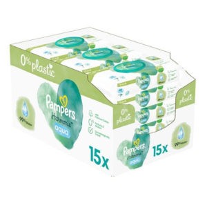 Βρεφική Φροντίδα Pampers – Harmonie Aqua Μωρομάντηλα 15×48τμχ