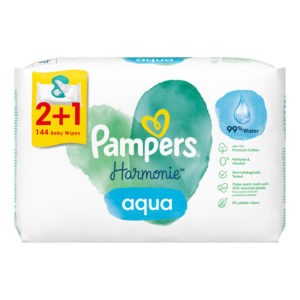 Baby Care Pampers – Aqua Harmonie Wet Wipes 3x48pcs 2+1 Gift