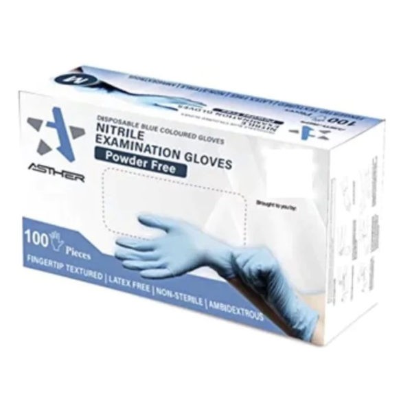 Various Consumables-ph Asther – Blue Examination Gloves Nitrile Powder Free 100pcs