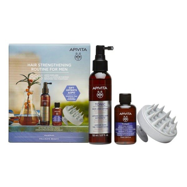 Hair Care Apivita – Hair Loss Lotion 150ml & Mini Men’s Tonic Shampoo 75ml & Scalp Massager