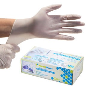 > STOP COVID-19 < Meditrast – Latex Gloves Powder Free 100pcs