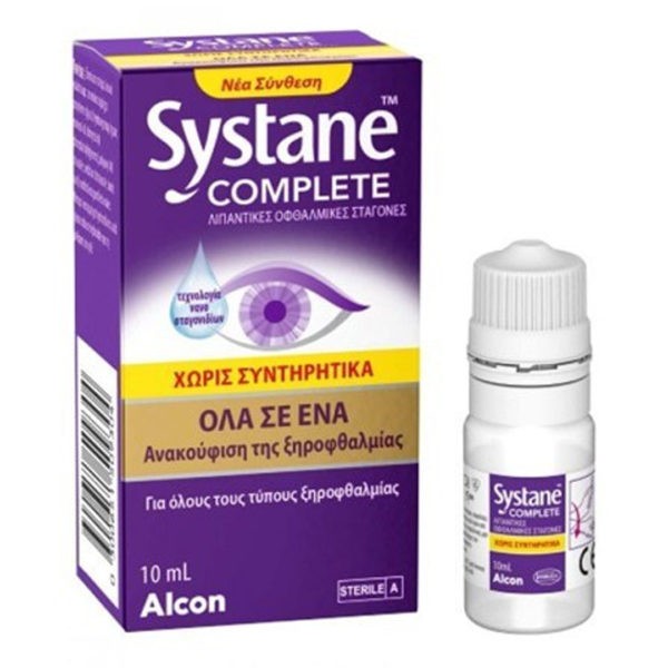 Οφθαλμικές Σταγόνες-Ph Systane – Complete Λιπαντικές Οφθαλμικές Σταγόνες Χωρίς Συντηρητικά 10ml