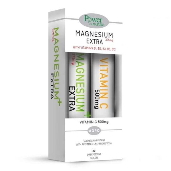 Energy - Stimulation PowerHealth – Magnesium Extra 375mg 20 eff.tabs & Vitamin C 500mg 20 eff.tabs