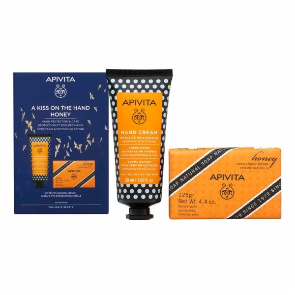 Body Care Apivita – Promo A Kiss On The Hand Honey: Hand Cream Intensive Moisturizing Hyaluronic Acid & Honey 50ml & Natural Soap Honey 125gr