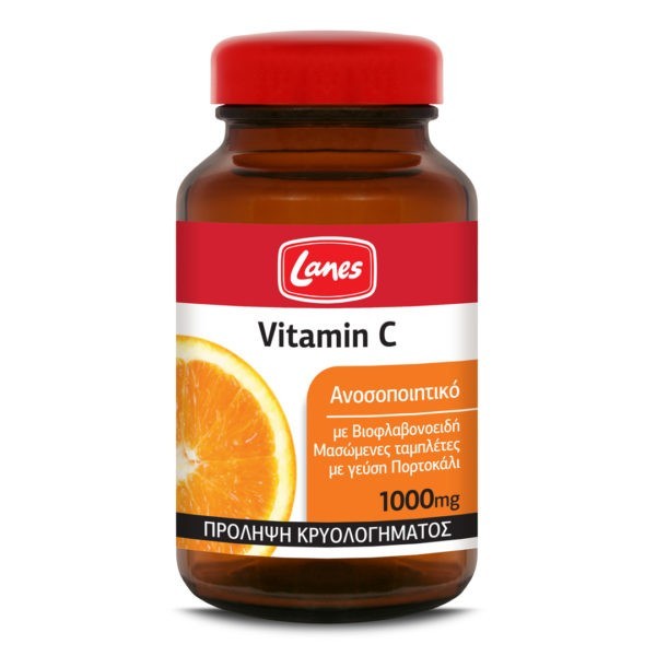Ανοσοποιητικό-Χειμώνας Lanes – Βιταμίνη C 1000mg & Βιοφλαβονοειδή 60 μασώμενες ταμπλέτες Lanes - Vitamin C