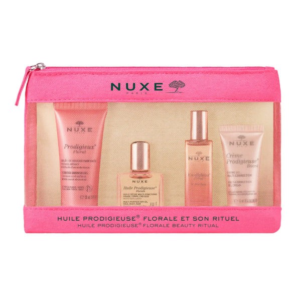 Body Shower Nuxe – Prodigeuse Floral Set: Scended Shower Gel 30ml & Multi-purpose Dry Oil 10ml & Le Parfum 15ml & Glow-Boosting Cream-Gel 15ml