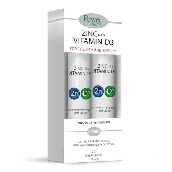 Immune Care PowerHealth – Zinc + Vitamin D 2000iu 2×20 eff.tabs
