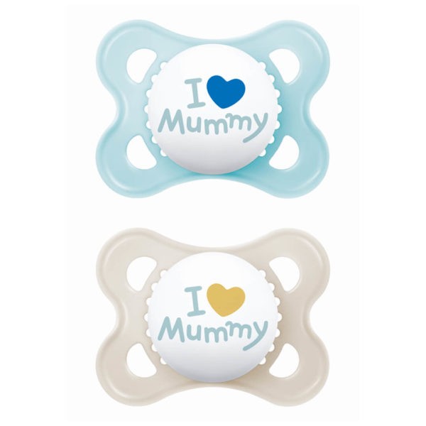 Αξεσουάρ Μωρού MAM – 115S – Original I love Mummy & Daddy Ορθοδοντική Πιπίλα Σιλικόνης 2-6 Μηνών 2τμχ