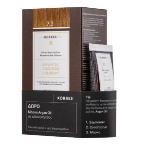 Hair Care Korres – Argan Oil Advanced Colorant 7.3 Golden / Honey Blonde + Gift Argan Oil Mask 40ml