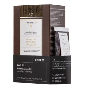 Hair Care Korres – Argan Oil Advanced Colorant 5.7 Chocolate + Gift Argan Oil Mask 40ml
