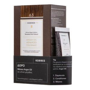 Hair Care Korres – Argan Oil Advanced Colorant 6.3 Golden Honey Dark Blonde + Gift Argan Oil Mask 40ml