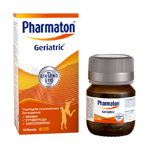 Sanofi - Pharmaton Geriatric Συμπλήρωμα Διατροφής Με Ginseng G115 για Μνήμη Συγκέντρωση και Καλή Λειτουργία του Ανοσοποιητικού 30caps