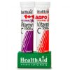 Health Aid Βιταμίνη C 1000mg με Γεύση Φραγκοστάφυλο 20 Αναβράζοντα Δισκία + με Γεύση Πορτοκάλι 20 Αναβράζοντα Δισκία (1+1)