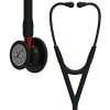Littmann - Στηθοσκόπιο Cardiology IV Μαύρο με Κώδωνα Black-Finish Στέλεχος Red Μαύρα Ακουστικά 69cm Κωδικός 6200