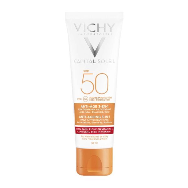 Vichy - Capital Soleil Anti-Ageing 3-σε-1 SPF50 Αντηλιακό Κατά των Ρυτίδων 50ml