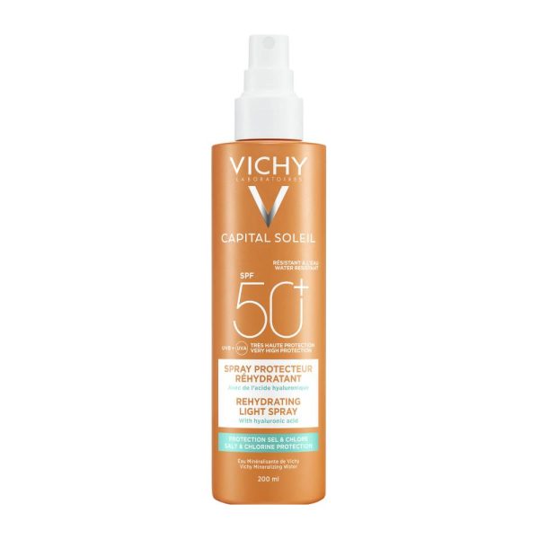 Vichy - Capital Soleil SPF50+ Ενυδατικό Spray Ανάλαφρη Υφή με Ενυδατικό Υαλουρονικό Οξύ 200ml