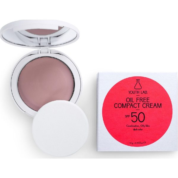 Youth Lab - Oil Free Compact Cream SPF50 Dark Color Αντηλιακή Κρέμα Compact Με Χρώμα Για Μικτό - Λιπαρό Δέρμα