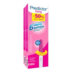 Σετ & Ειδικές Προσφορές Predictor – Promo (-50% Στο Δεύτερο Προϊόν) Early Τεστ Εγκυμοσύνης 2 τεμάχια