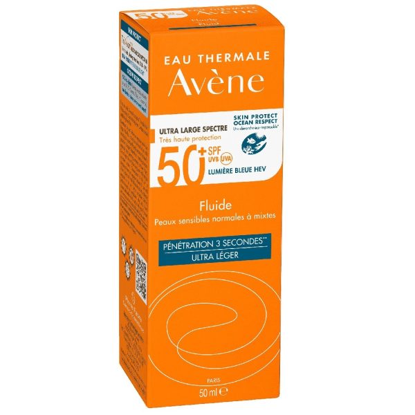Avene - Eau Thermale Fluide SPF50+ Αντιηλιακό γαλάκτωμα Προσώπου με άρωμα 50ml Avene - Eau Thermale Fluide SPF50+ Αντιηλιακό γαλάκτωμα Προσώπου με άρωμα 50ml